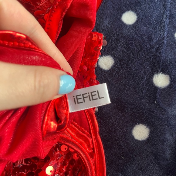 Red Sequin Jazz Dance Costume Size 7/8 - Picture 4 of 4